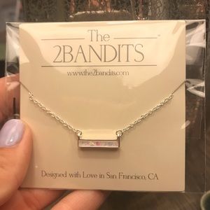 Silver The 2Bandits Necklace white bar necklace